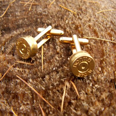 Gold plated upcycled bullet cufflinks