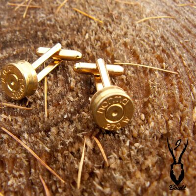 Gold plated upcycled bullet cufflinks