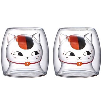 Set 2 tasses double paroi chat 250ml 1