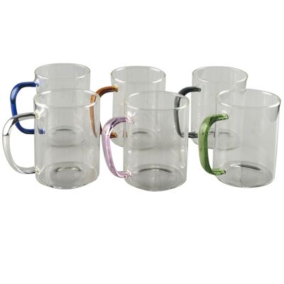 SET 6 TAZAS ASAS DE COLORES 420ML