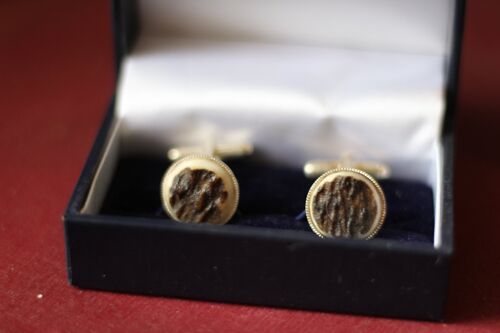 Gold plated upcycled antler cufflinks