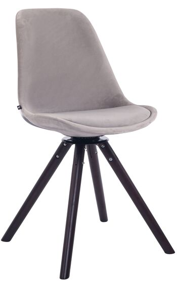 Partenza Chaise de salle à manger Velours Gris 6x56cm 1