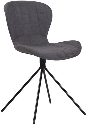 Molvena Chaise de salle à manger Tissu Gris 6x54cm 1