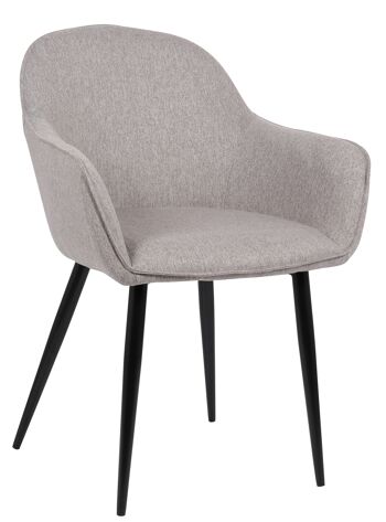 Tonniello Chaise de salle à manger Tissu Gris 5x59cm 1