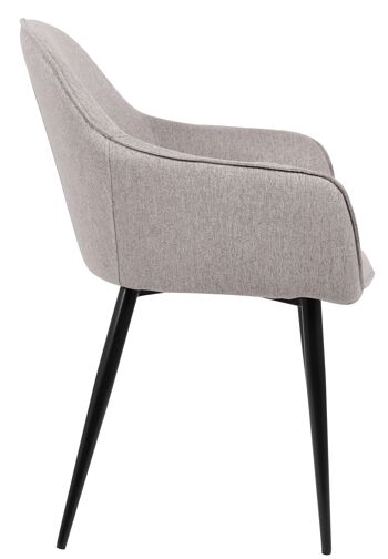 Tonniello Chaise de salle à manger Tissu Gris 5x59cm 3