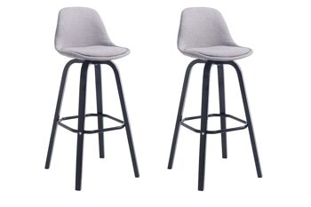 Oggiono Lot de 2 Tabourets de Bar Tissu Gris 8x44cm 1