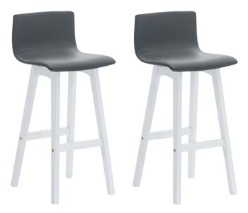 Padella Lot de 2 Tabourets de Bar Simili Cuir Gris 12x40cm 1