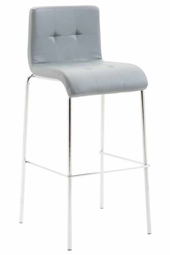 Spagnuolo Lot de 2 Tabourets de Bar Similicuir Gris 7x45cm 1