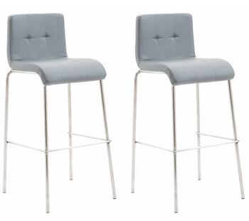 Cupazzo Lot de 2 Tabourets de Bar Similicuir Gris 7x45cm 4