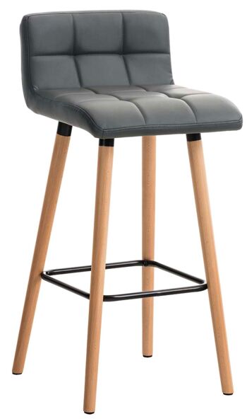 Torgiano Lot de 2 Tabourets de Bar Simili Cuir Gris 6x49cm 2