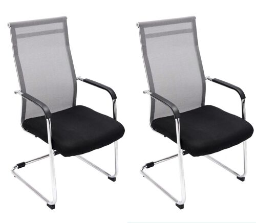 Bordano Set van 2 Bezoekersstoelen Kunstleer Grijs 9x62cm