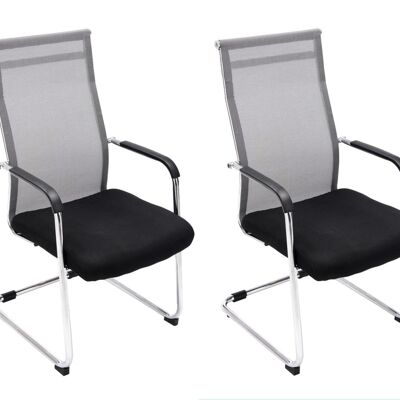 Bordano Set van 2 Bezoekersstoelen Kunstleer Grijs 9x62cm