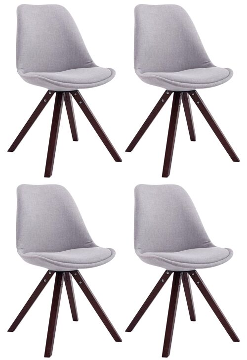 Nesso Set van 4 Bezoekersstoelen Stof Grijs 6x56cm