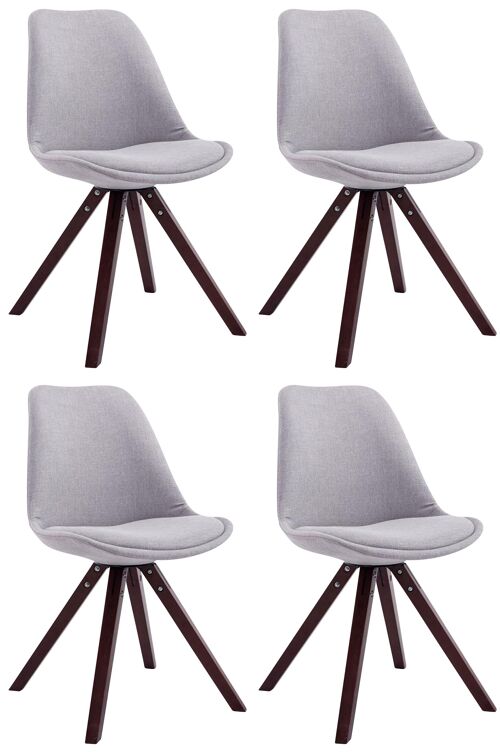 Sostegno Set van 4 Bezoekersstoelen Stof Grijs 6x56cm