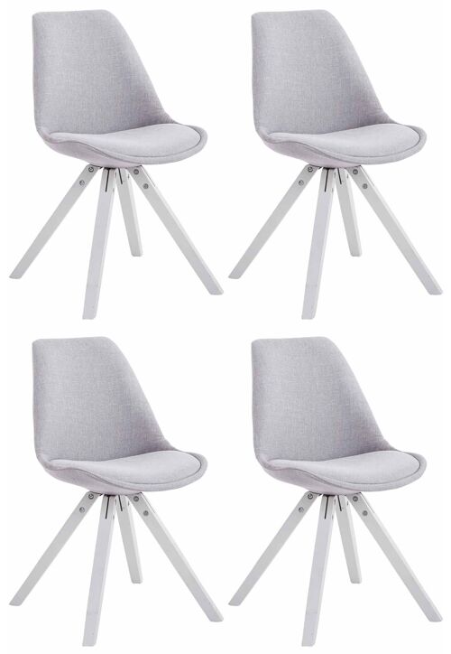 Pigno Set van 4 Bezoekersstoelen Stof Grijs 6x56cm