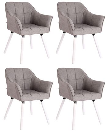 Cargedolo Lot de 4 Chaises de Salle à Manger Tissu Gris 5x59cm 5