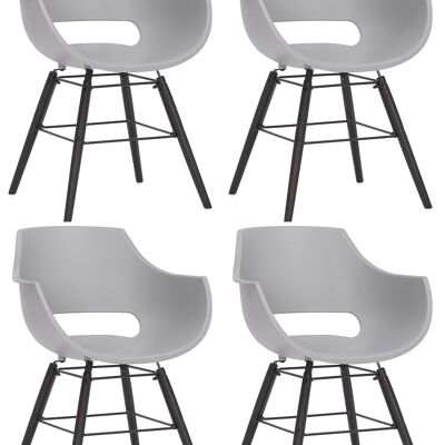 Fatticce Set van 4 Eetkamerstoelen Plastic Grijs 6x58cm