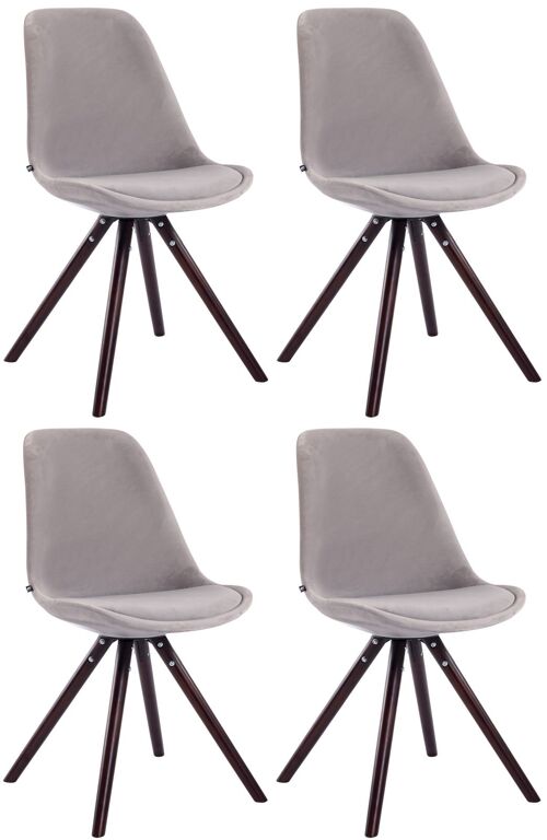 Buy wholesale Set Velvet 4 Chairs 6x56cm Dining Gray Redealto of