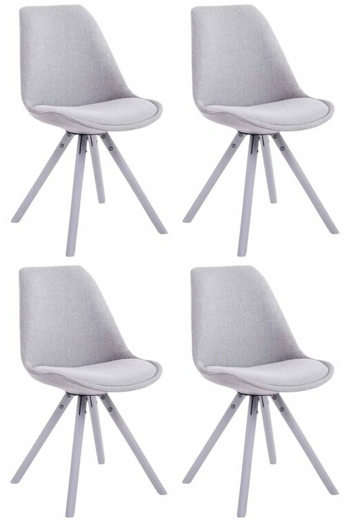 Squinzano Set van 4 Eetkamerstoelen Stof Grijs 6x56cm