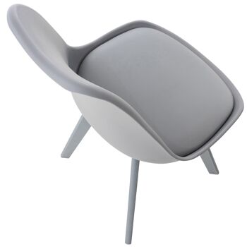 Vazzano Chaise de salle à manger Cuir artificiel Gris 4x50cm 4