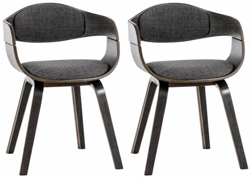 Pozzolo Set van 2 Bezoekersstoelen Stof Grijs 8x46cm