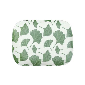 Plateau rectangulaire feuille gingko 1