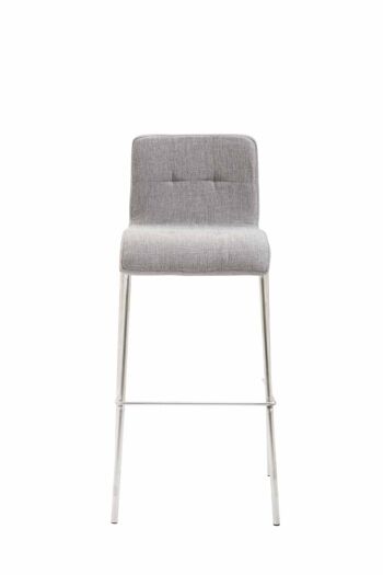 Calcerame Lot de 2 Tabourets de Bar Tissu Gris 7x45cm 1