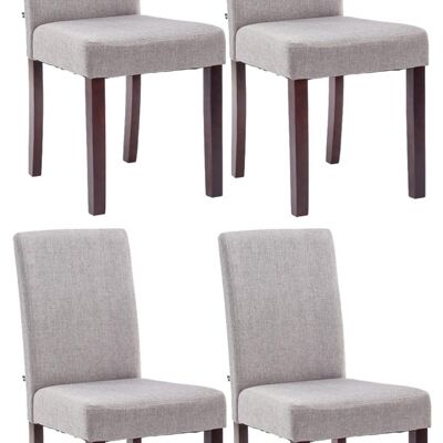 Grone Set van 4 Eetkamerstoelen Stof Grijs 6x47cm