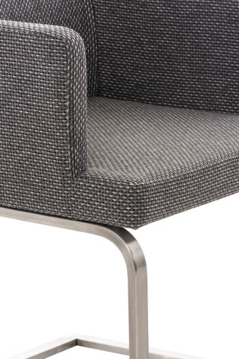 Lotzorai Chaise de salle à manger Tissu Gris 13x60cm 4