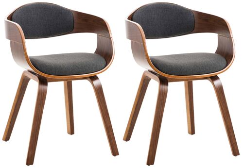 Cologna Set van 2 Bezoekersstoelen Stof Grijs 8x46cm