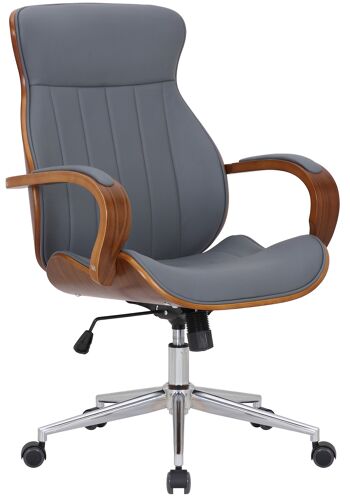Rotacesta Chaise de Bureau Cuir Artificiel Gris 17x68cm 1