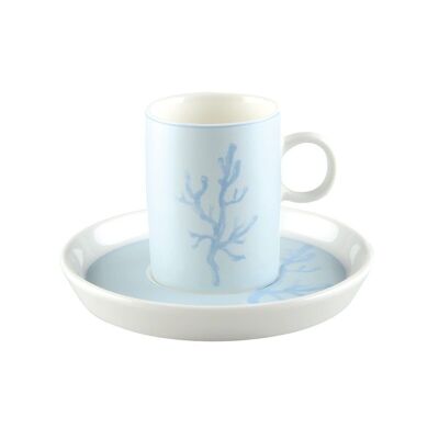 Lot de 6 tasses a cafe bleu corail