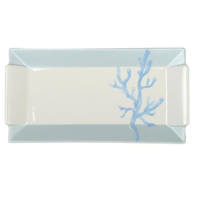 CORAL BLUE CAKE PLATE