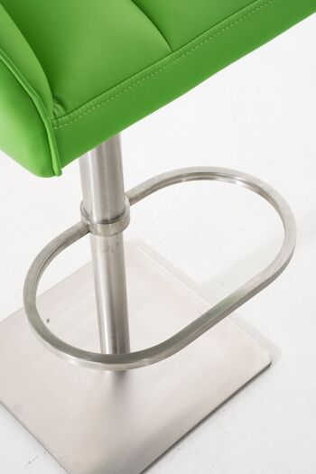 Tabouret de Bar Carbonara Cuir Artificiel Vert 21x45cm 8