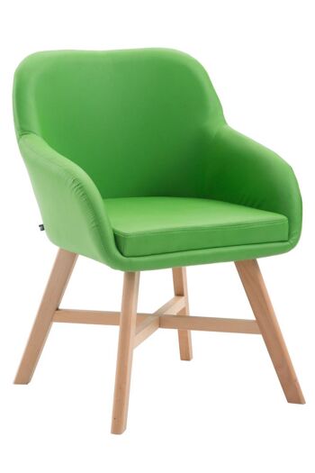 Caorso Chaise visiteur Cuir artificiel Vert 10x55cm 1