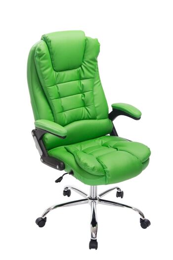 Perlo Chaise de Bureau Cuir Artificiel Vert 16x78cm 1