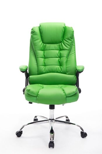 Perlo Chaise de Bureau Cuir Artificiel Vert 16x78cm 2