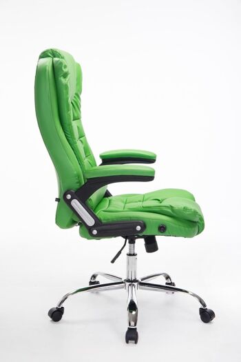 Perlo Chaise de Bureau Cuir Artificiel Vert 16x78cm 3