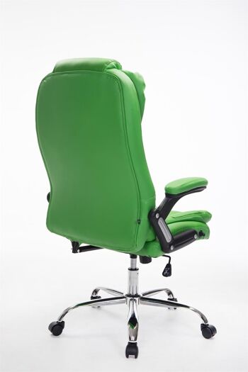 Perlo Chaise de Bureau Cuir Artificiel Vert 16x78cm 4