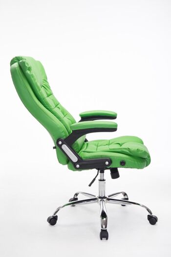 Perlo Chaise de Bureau Cuir Artificiel Vert 16x78cm 9