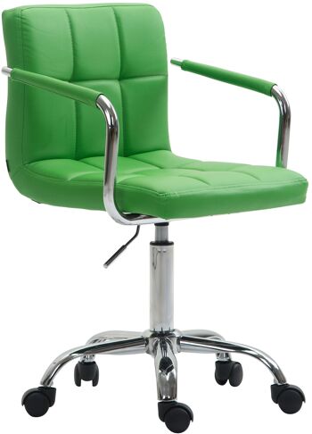 Zuglio Chaise de Bureau Cuir Artificiel Vert 9x44cm