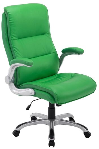 Leofreni Chaise de Bureau Cuir Artificiel Vert 16x76cm 8