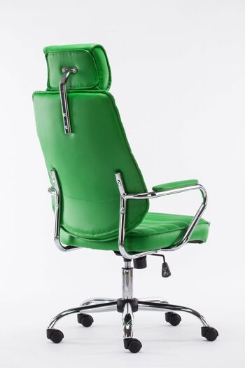 Cagni Chaise de Bureau Cuir Artificiel Vert 16x57cm 3