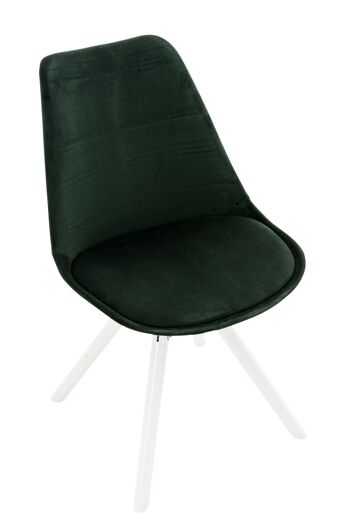 Fiugni Chaise de salle à manger Velours Vert 5x59cm 3