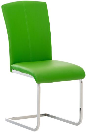 Chaise de salle à manger Fondillo en similicuir vert 6x57cm 1