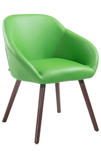 Olmolongo Chaise de salle à manger Cuir artificiel Vert 10x61cm 1