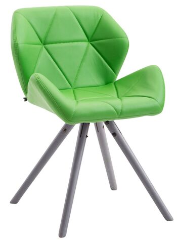 Vallaspra Chaise de salle à manger Cuir artificiel Vert 6x52cm 2