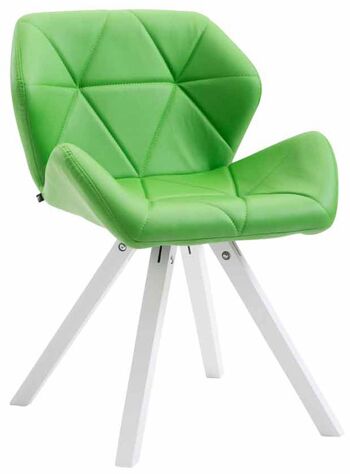 Vorno Chaise de salle à manger Cuir artificiel Vert 6x52cm 1