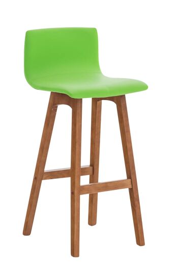 Gignod Lot de 2 Tabourets de Bar Simili Cuir Vert 12x40cm