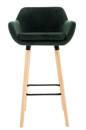 Bessagno Lot de 2 Tabourets de Bar Velours Vert 17x46cm 2